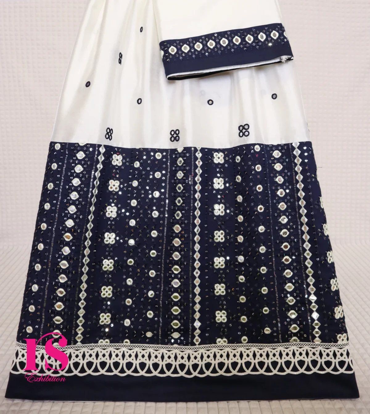 White Rida Gorgeous White Aabla Work Bhari Rida – Rs Exhibition