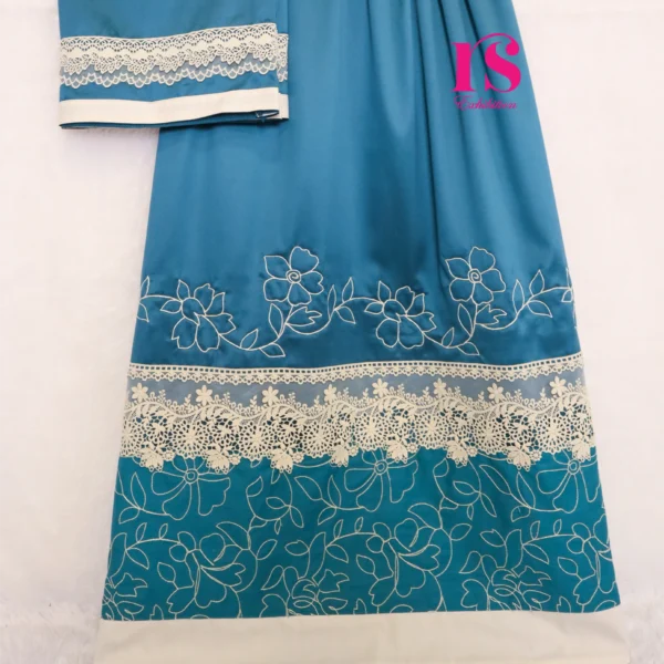 Peacock Blue Embroidery Work Rida