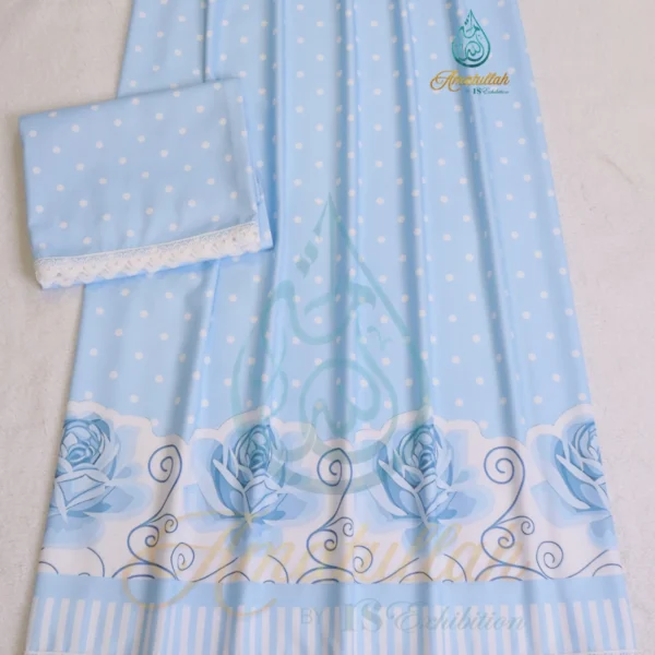 Light Blue Pretty Rose Print Rida