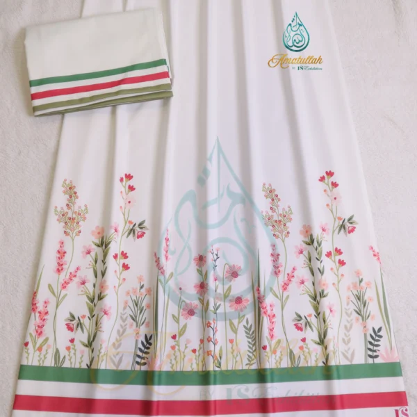 White Floral Garden Print Rida