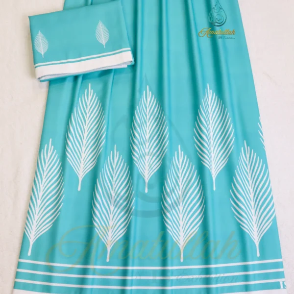 Turquoise Big Leaf Print Rida